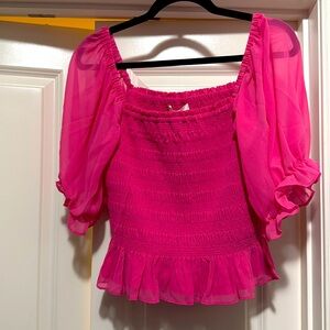 WAYF smocked blouse
Dark pink